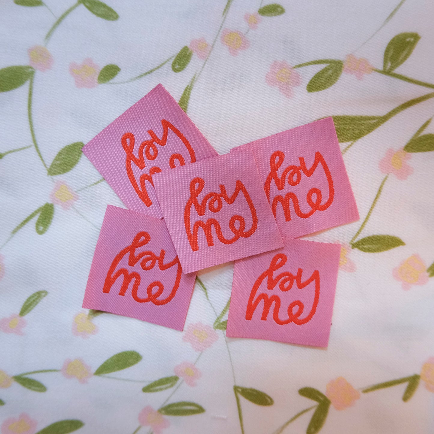 "By Me" Flat Woven Tags (10 Pack)